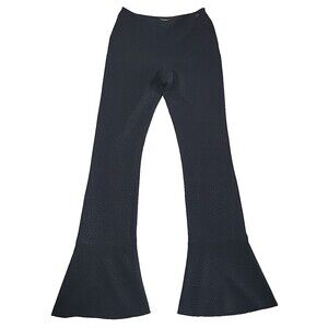 Vintage CHANEL 01A Textured Flare Pants Black FR40 Made France Karl Lagerfeld